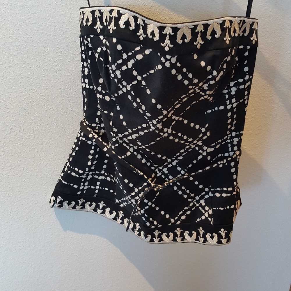 White House Black Market Black and White Corset
